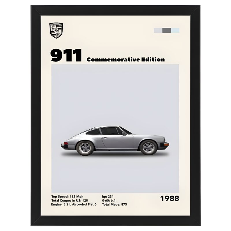 Plakat Porsche 911 1988